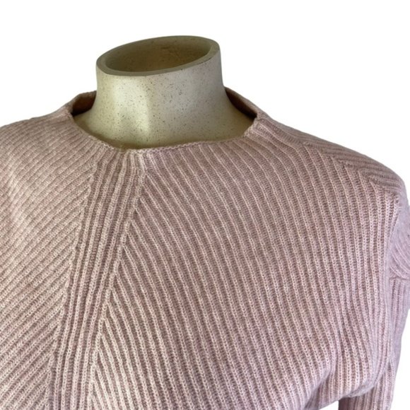 Babaton 'Chalmers' Light Pink Mock Neck Knit Sweater Size XS Linen/Wool Blend - Picture 7 of 10